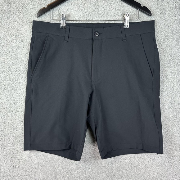Under Armour Golf Shorts Mens 36 Black Performance Golf Flat Front Rugby Mens - Picture 1 of 12
